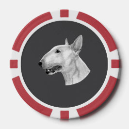 Bull Terrier potloodtekening Poker Chips