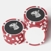 Bull Terrier potloodtekening Poker Chips (Opstapeling)