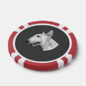 Bull Terrier potloodtekening Poker Chips (Enkel)