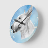 Bull Terrier potloodtekening Ronde Klok (Hoek)