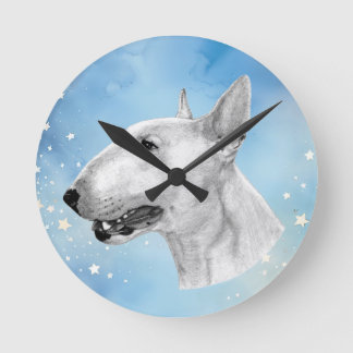 Bull Terrier potloodtekening Ronde Klok