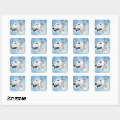 Bull Terrier potloodtekening Vierkante Sticker (Vel)