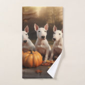 Bull Terrier Puppy Herfst Delight Pompoen Bad Handdoek (Handdoek)