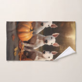 Bull Terrier Puppy Herfst Delight Pompoen Bad Handdoek (Handdoek)