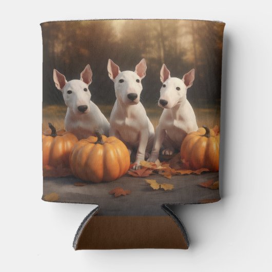 Bull Terrier Puppy Herfst Delight Pompoen Blikjeskoeler (Voorkant)