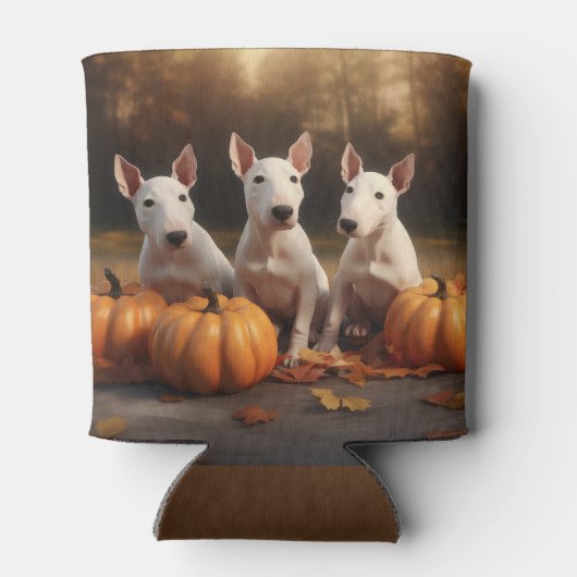 Bull Terrier Puppy Herfst Delight Pompoen Blikjeskoeler (Achterkant)