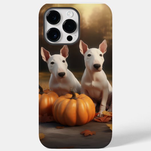 Bull Terrier Puppy Herfst Delight Pompoen Case-Mate iPhone Case (Achterkant)