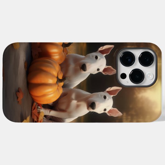 Bull Terrier Puppy Herfst Delight Pompoen Case-Mate iPhone Case (Achterkant (horizontaal))