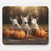 Bull Terrier Puppy Herfst Delight Pompoen Muismat (Voorkant)
