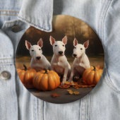 Bull Terrier Puppy Herfst Delight Pompoen Ronde Button 6,0 Cm (In situ)