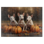 Bull Terrier Puppy Herfst Delight Pompoen Snijplank (Voorkant)