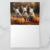 Bull Terrier Puppy Herfstpracht Pompoen Kaart (Binnen)