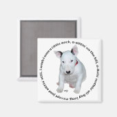 Bull Terrier Puppy Liedjes Magneet (Voorkant / Achterkant)