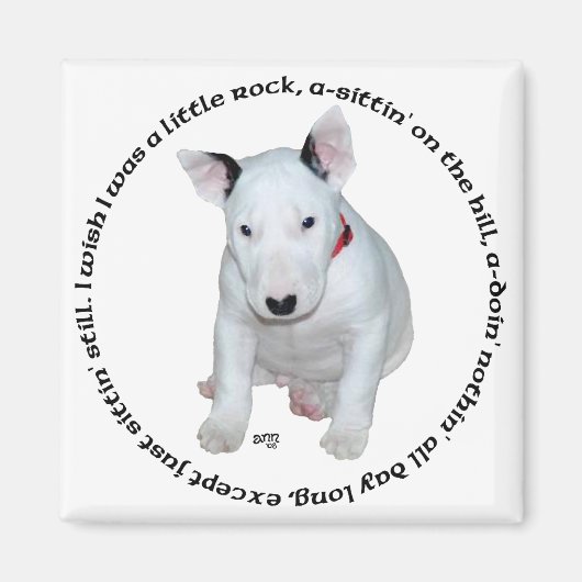 Bull Terrier Puppy Liedjes Magneet (Voorkant)