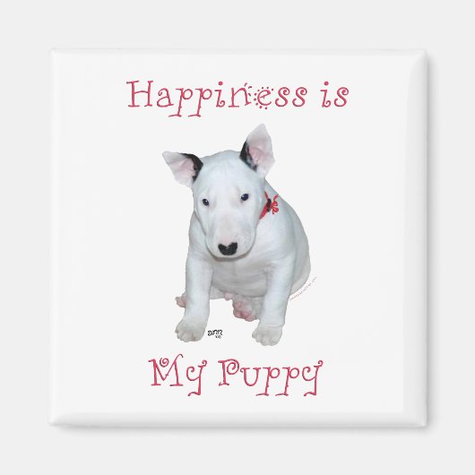 Bull Terrier Puppy Magneet (Voorkant)