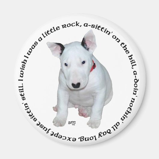 Bull Terrier Puppy Rijmpjes Magneet (Voorkant)