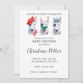 Bull Terrier Puppy Theme Baby shower Uitnodiging (Voorkant)