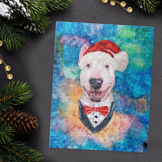 Bull Terrier Ras Hond Kerstmis Legpuzzel