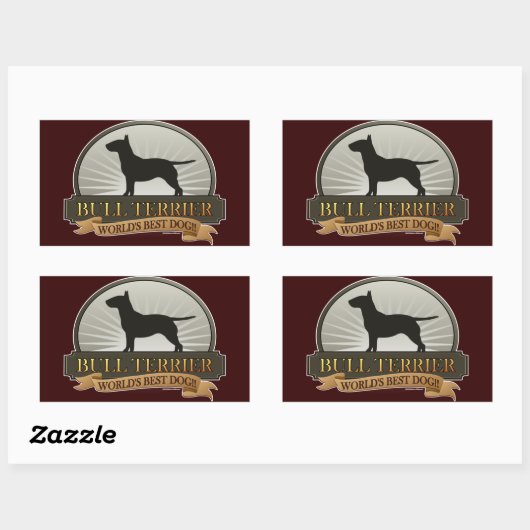 Bull Terrier Rechthoekige Sticker (Vel)