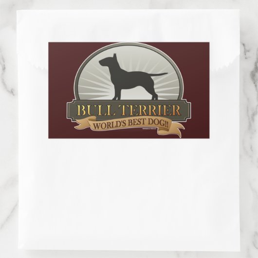 Bull Terrier Rechthoekige Sticker (Tas)