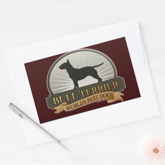 Bull Terrier Rechthoekige Sticker (Envelop)