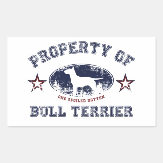 Bull Terrier Rechthoekige Sticker (Voorkant)