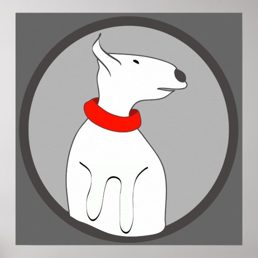 BULL TERRIER RED COLLAR PUPPY POSTER (Voorkant)