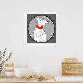 BULL TERRIER RED COLLAR PUPPY POSTER (Keuken)