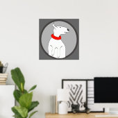 BULL TERRIER RED COLLAR PUPPY POSTER (Thuiskantoor)