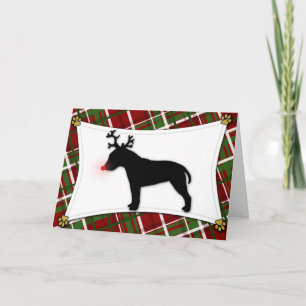 Bull Terrier rendier kerst Kaart