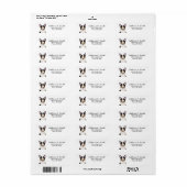 Bull Terrier Return-adres Etiket (Full Sheet)
