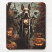 Bull Terrier Rijden Motorfiets Halloween Eng Muismat (Voorkant)