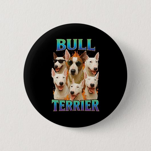 Bull Terrier Ronde Button 5,7 Cm (Voorkant)
