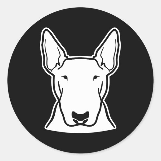 Bull Terrier Ronde Sticker (Voorkant)