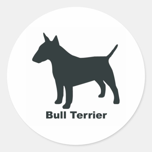 Bull Terrier Ronde Sticker (Voorkant)