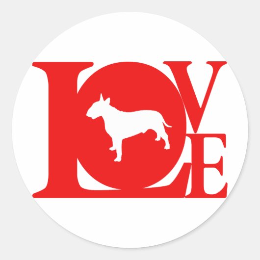 Bull Terrier Ronde Sticker (Voorkant)