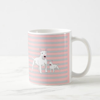 Bull Terrier-roze achtergrond Koffiemok