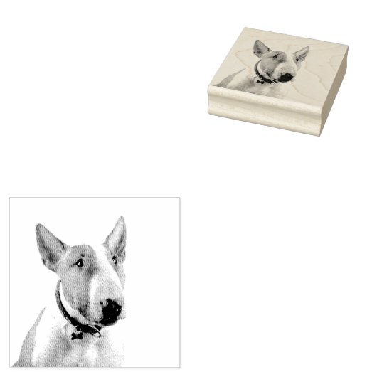 Bull Terrier Rubberstempel (Gestempeld)