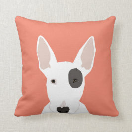 Bull Terrier, schattige doodskist, zwarte en witte Kussen