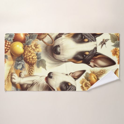  Bull Terrier schilderij Badhanddoek (Badhanddoek)