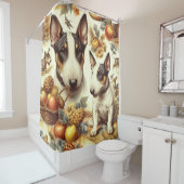 Bull Terrier schilderij Douchegordijn (In situ)