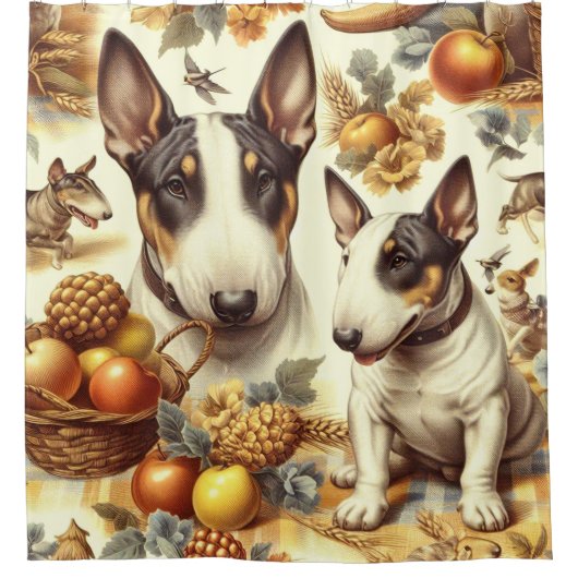 Bull Terrier schilderij Douchegordijn (Voorkant)