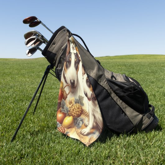  Bull Terrier schilderij Golfhanddoek (Groen)
