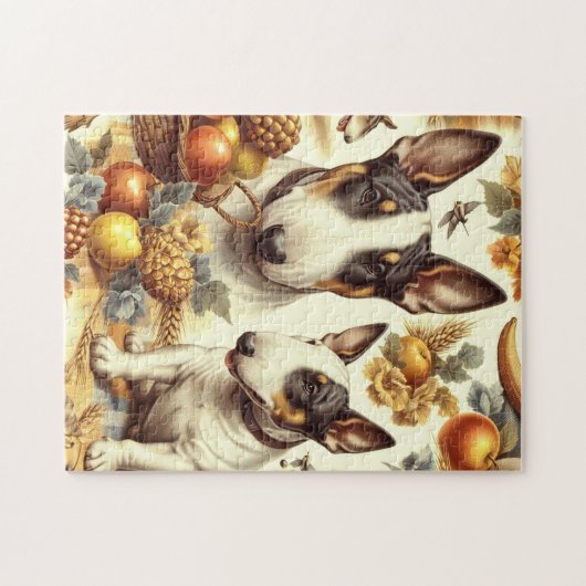  Bull Terrier schilderij Legpuzzel (Horizontaal)