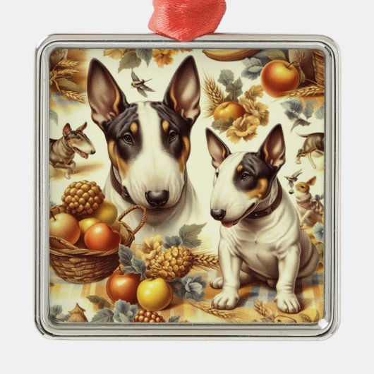  Bull Terrier schilderij Metalen Ornament (Voorkant)