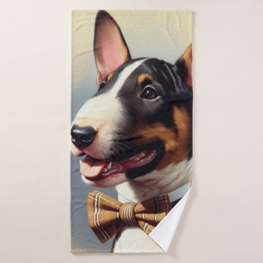  Bull Terrier schilderij portret Badhanddoek (Badhanddoek)
