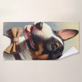  Bull Terrier schilderij portret Badhanddoek (Badhanddoek)