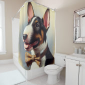  Bull Terrier schilderij portret Douchegordijn (In situ)
