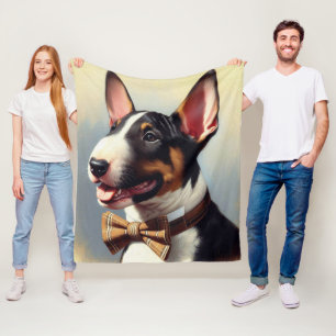 Bull Terrier schilderij portret Fleece Deken