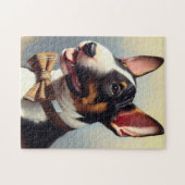  Bull Terrier schilderij portret Legpuzzel (Horizontaal)